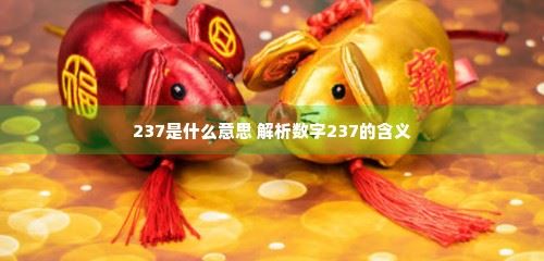 237是什么意思 解析数字237的含义